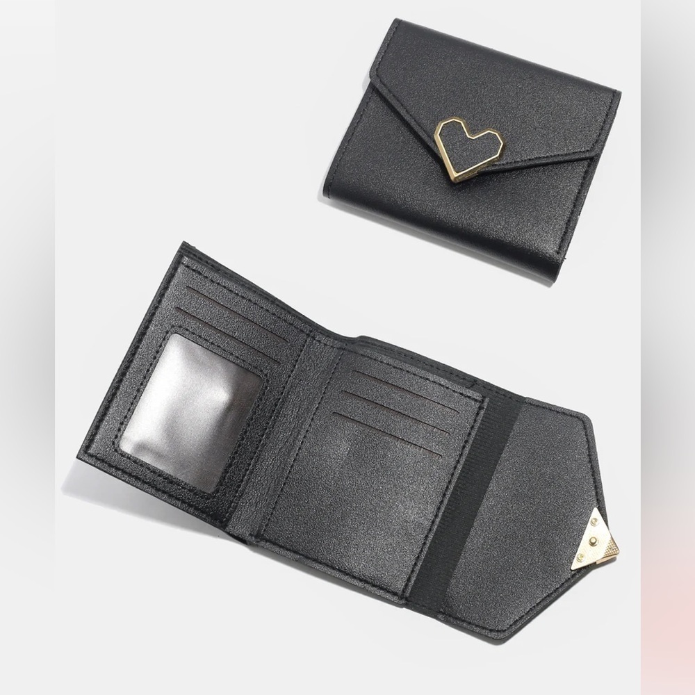 VEGAN LEATHER ID HOLDER WALLET NWT BLACK